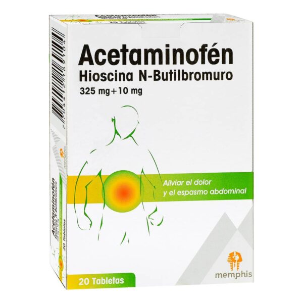 Acetaminofén + Hioscina 20 Tabletas Memphis - Imagen 2