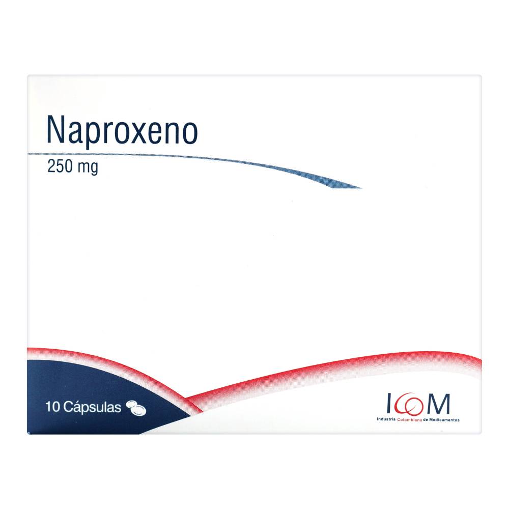 Naproxeno 250 Mg 10 Cápsulas Antiinflamatorio Eficaz