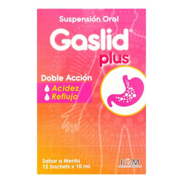Gaslid Plus Suspensión 12 Sobres Alivio De Gastritis