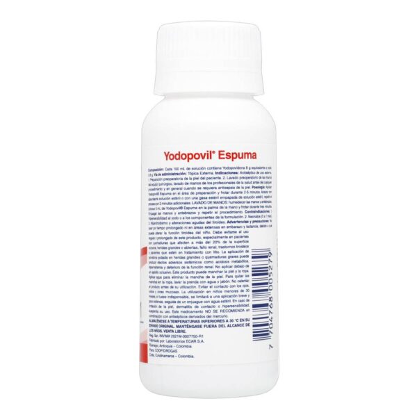 Yodopovidona Espuma 60 Ml Higiene De Heridas Y Quemaduras - Imagen 2