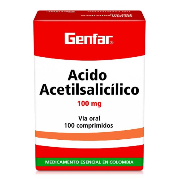 Acido Acetilsalicilico Genfar 100 Mg 100 Tabletas
