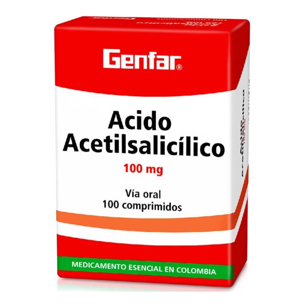 Acido Acetilsalicilico Genfar 100 Mg 100 Tabletas - Imagen 2