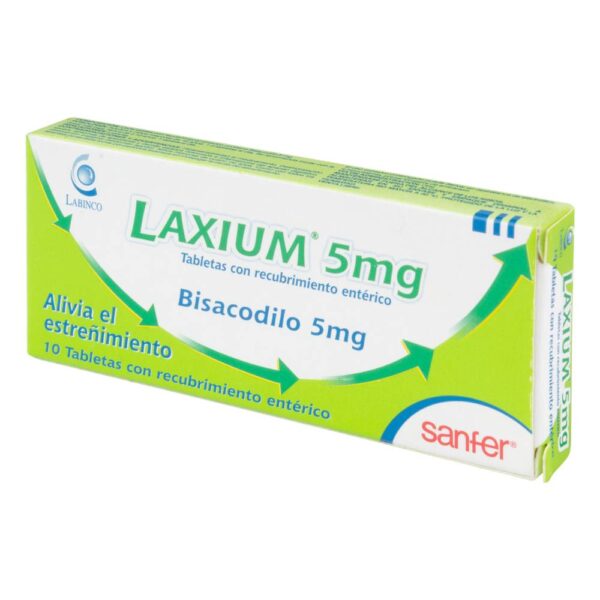 Laxium Bisacodilo 5 Mg 10 Tabletas - Imagen 2