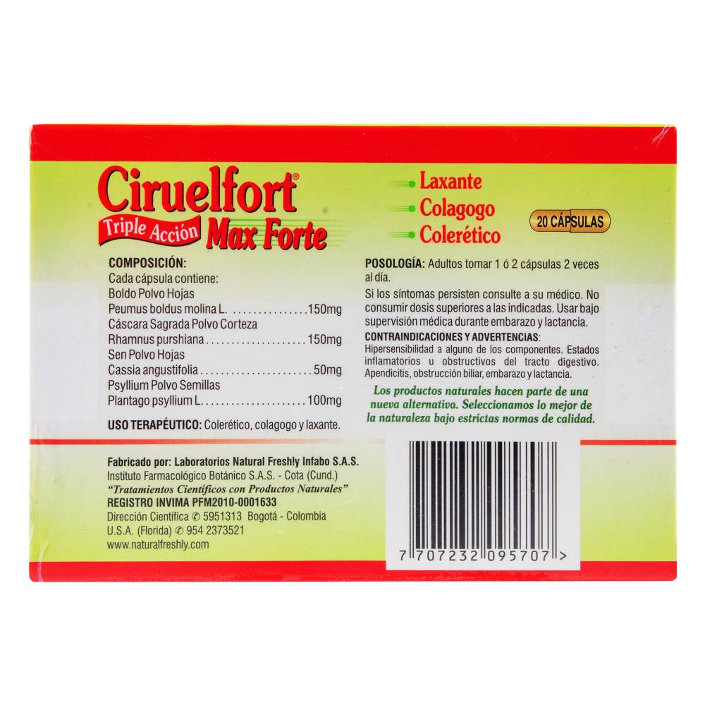 Ciruelfort Max Forte 20 Cápsulas Nf - Imagen 3