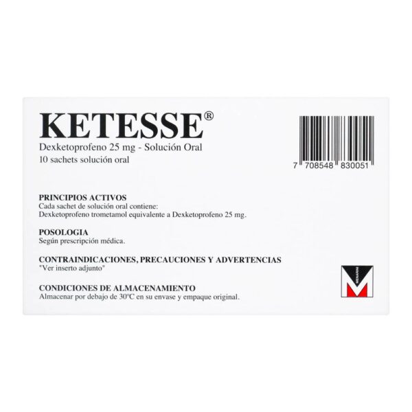 Ketoprofeno Suspensión Ketesse 25 Mg 10 Sobres - Imagen 3