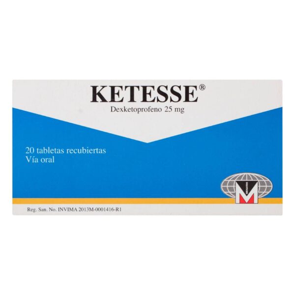 Ketoprofeno Tabletas Ketesse 25 Mg 20 Tabletas
