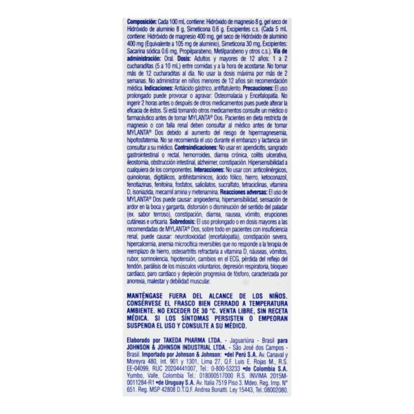 Mylanta Dos Menta Liquida 240 Ml - Imagen 2