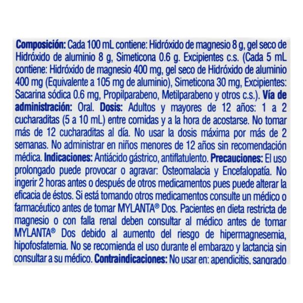 Mylanta Dos Menta Liquida 240 Ml - Imagen 3