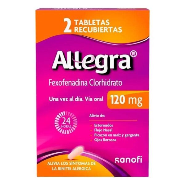 Allegra 120mg 2 Tabletas Fexofenadina