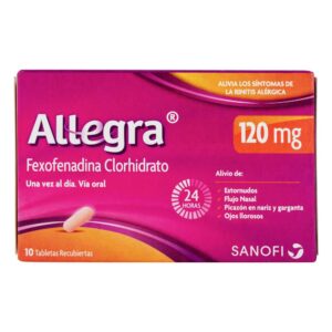 Allegra 120 Mg 10 Tabletas Fexofenadina