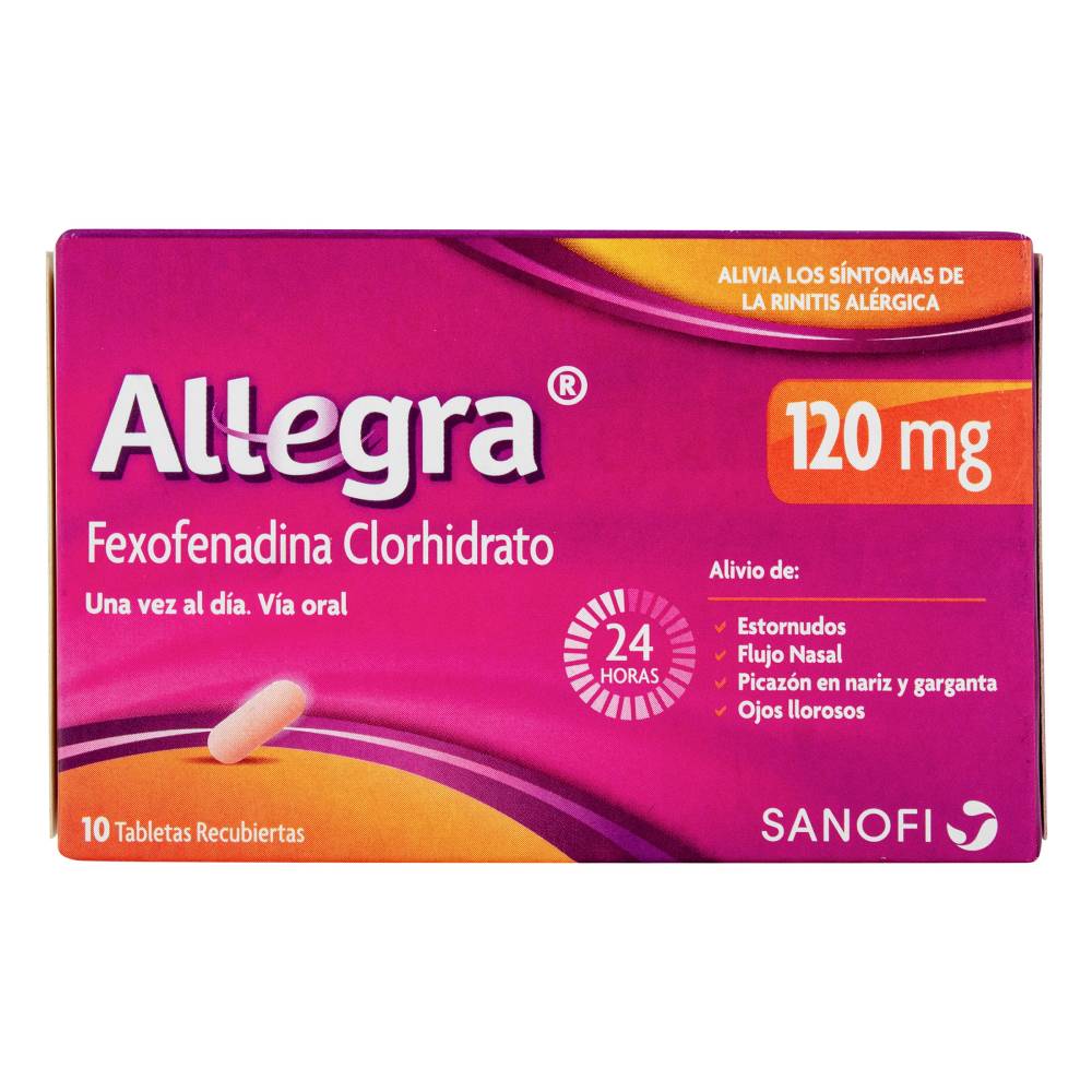 Allegra 120 Mg 10 Tabletas Fexofenadina