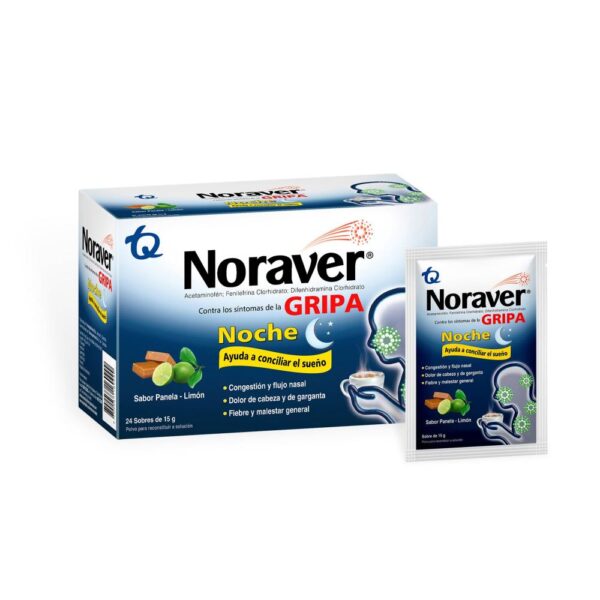 Noraver Gripa Noche 15 Gr 24 Sobres Malestar General