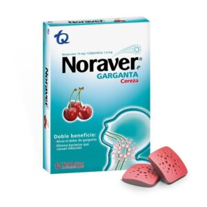 Noraver Cereza 12 Tabletas Alivio Dolor De Garganta