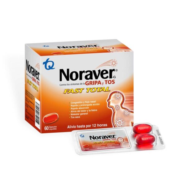 Noraver Fast Total 60 Capsulas Gripa y Tos