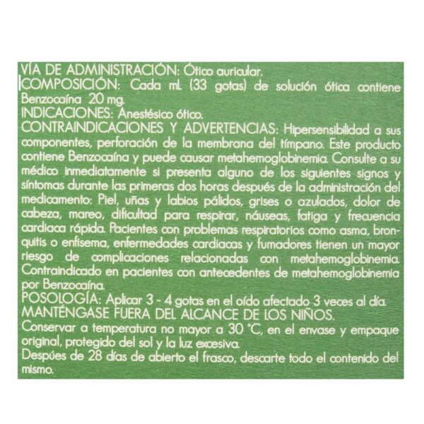 Oticaina Gotas 10 Ml Benzocaina - Imagen 2