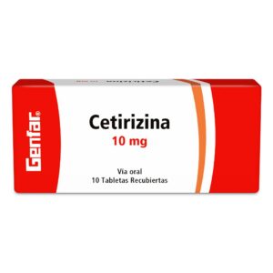Cetirizina 10 Mg 10 Tabletas Genfar