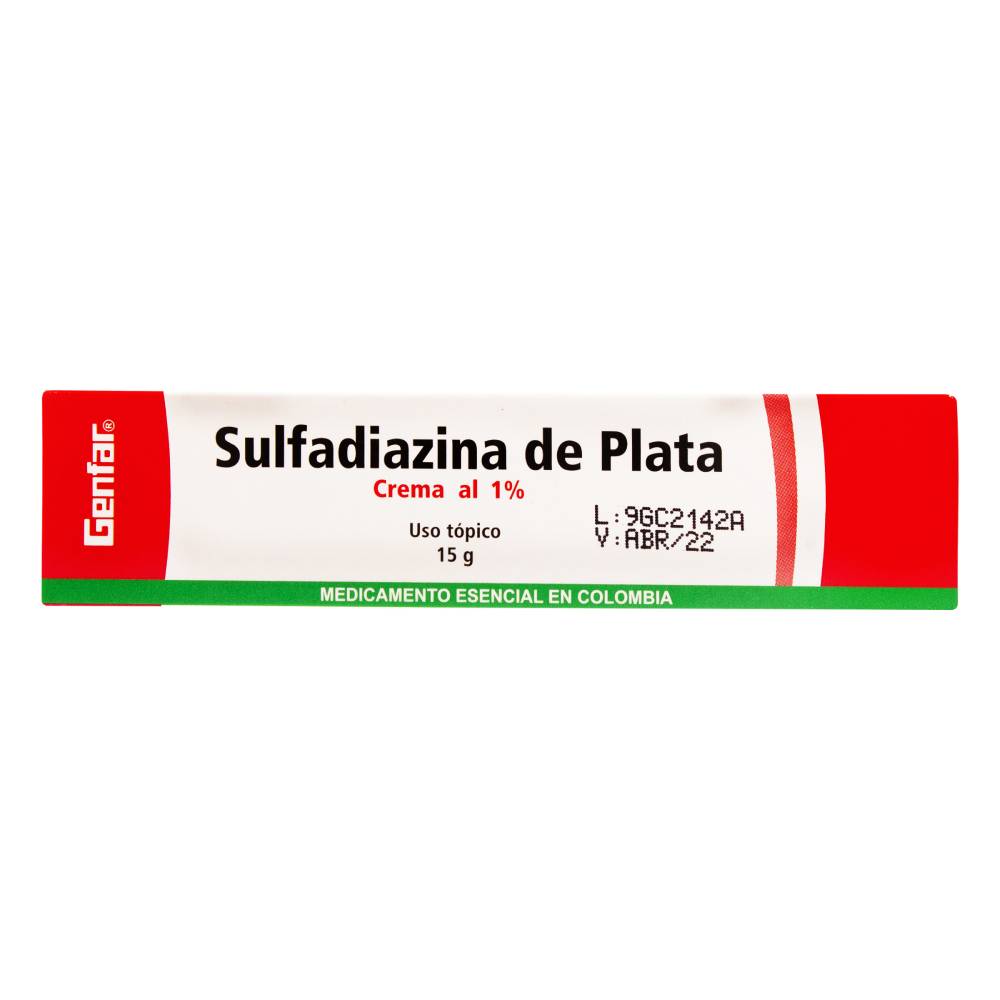 Sulfadiazina De Plata Crema 15 Gr Genfar