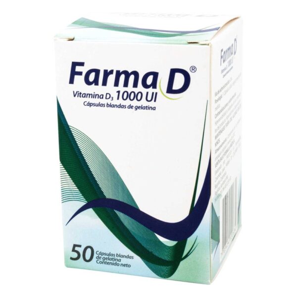 Vitamina D3 Farma D 1000 Ui 50 Capsulas - Imagen 2