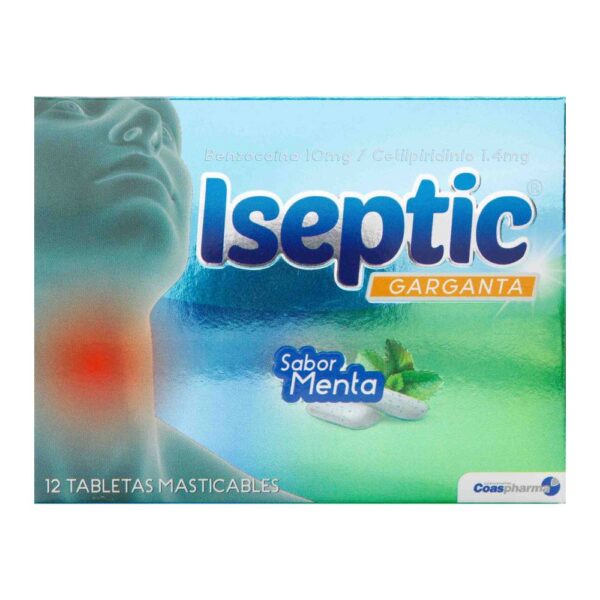 Iseptic Menta 12 Tabletas Alivio Dolor De Garganta