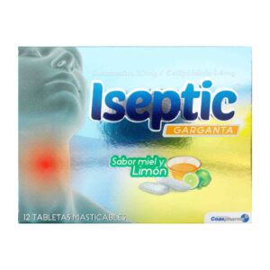 Iseptic Miel Limon 12 Tabletas Alivio Dolor De Garganta