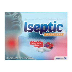 Iseptic Frutos Rojos 12 Tabletas Alivio Dolor De Garganta