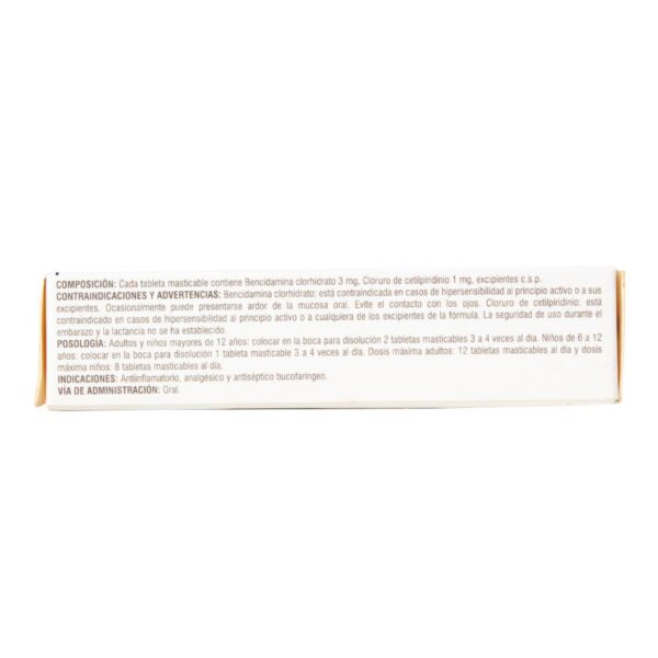 Bucoxol Triple Accion Miel Y Limon 10 Tabletas - Garganta - Imagen 3
