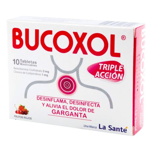 Bucoxol Triple Accion Frutos Rojos 10 Tabletas - Garganta - Imagen 2