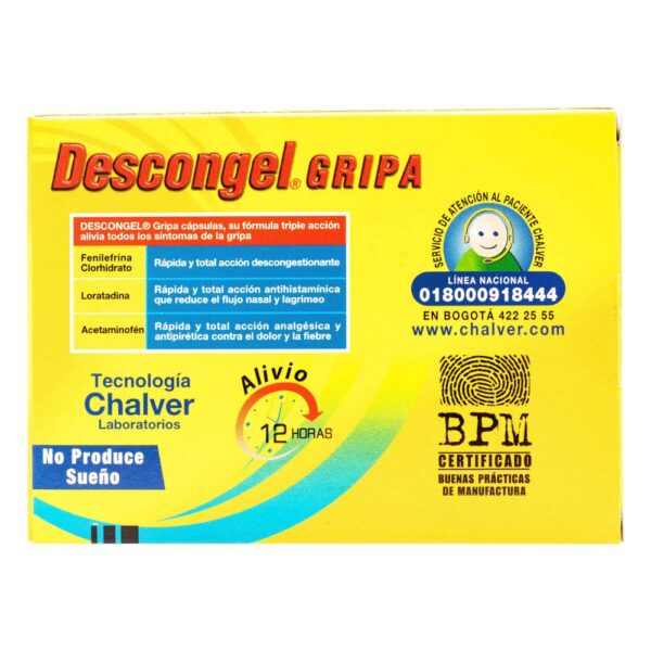 Descongel Gripa 10 Capsulas Blandas Gelatina - Imagen 3