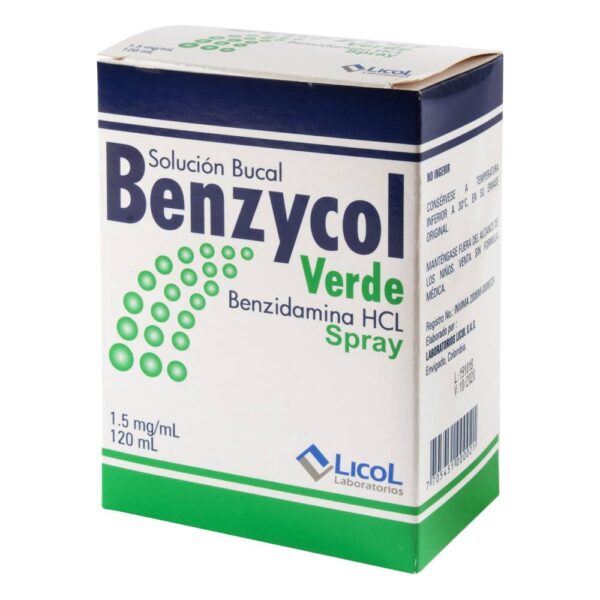 Benzycol Spray Verde 120 Ml Bencidamina - Imagen 2