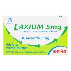 Laxium Bisacodilo 5 Mg 100 Tabletas