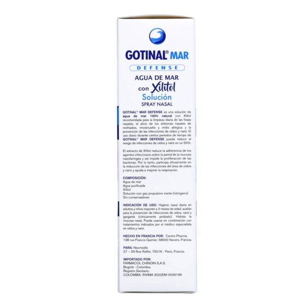 Gotinal Defense 100 Ml Higiene Y Descongestión Nasal - Imagen 3