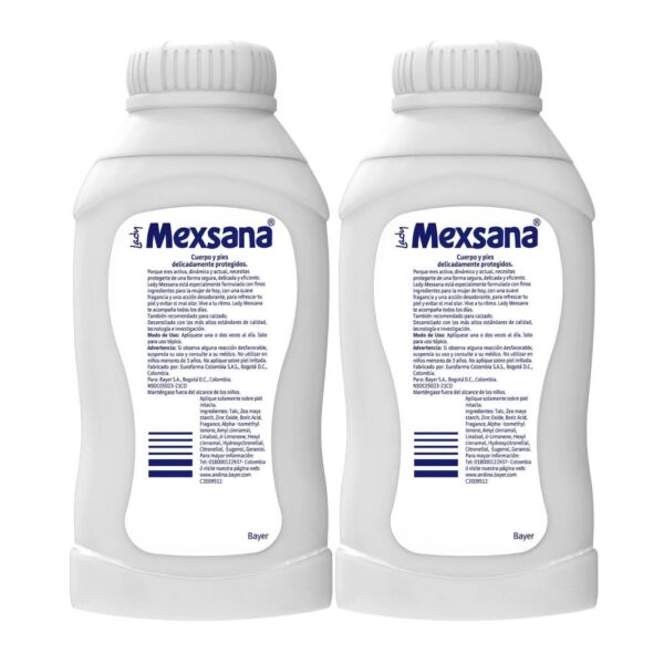 2 Talcos Mexsana Lady Con Fragancia Femenina 85 Gr  C/u - Imagen 2