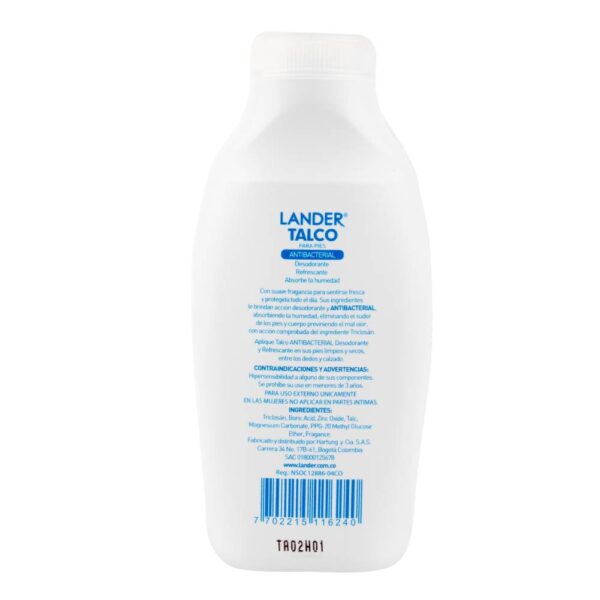 Talco Lander Mujer Antibacterial 60 Gr - Imagen 3