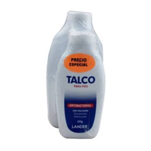 Talco Lander Para Pies Antibacterial 120 Gr + 60 Gr