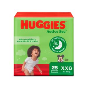 Pañal Huggies Active Sec Etapa 5 Xxg 25 Unidades