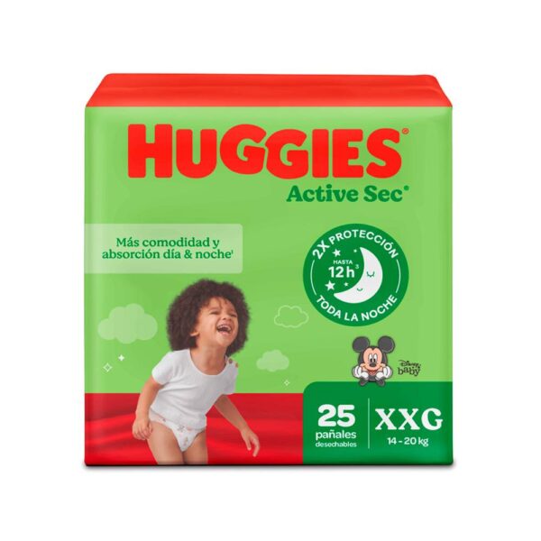 Pañal Huggies Active Sec Etapa 5 Xxg 25 Unidades