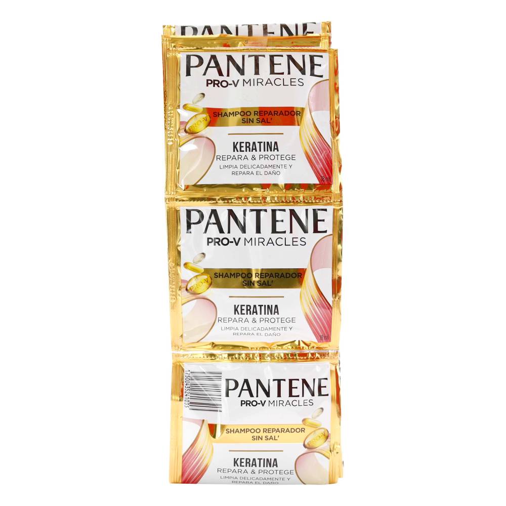 Shampoo Pantene Keratina Repara y Protege 18 ml 12 Sobres