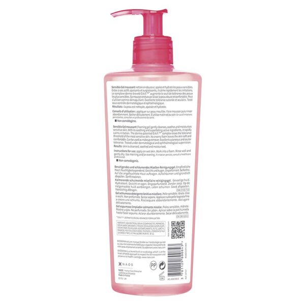 Gel Limpiador Sensibio Moussant Bioderma 500 Ml Sensible - Imagen 2