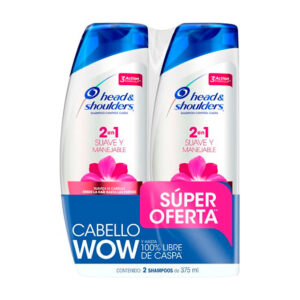 2 ShampooS Head Shoulders Suave y Manejable 375 ml