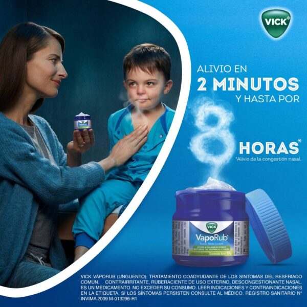 2 Vick Vaporub 50 g Alivio De Síntomas Gripales - Imagen 3
