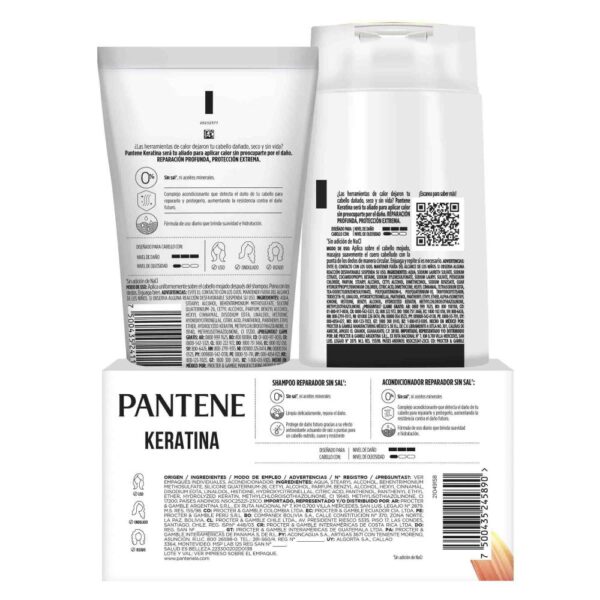 Shampoo Pantene Keratina 300 ml Acondicionador 250 ml - Imagen 2
