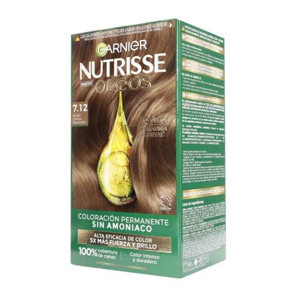 Tinte Nutrisse Oleos 7.12 Rubio Cenizo Nacarado - Imagen 2
