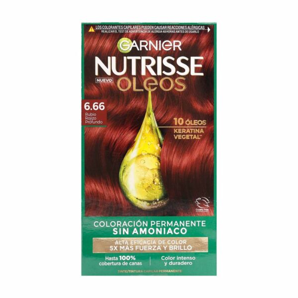Tinte Nutrisse Oleos 6.66 Rubio Rojizo Profundo