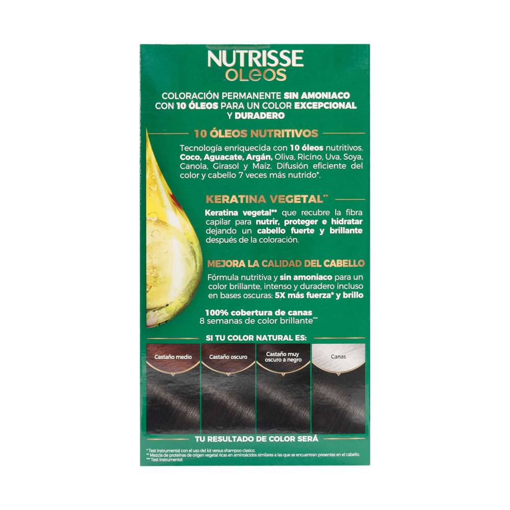 Tinte Nutrisse Oleos 3.0 Castaño Oscuro - Imagen 4