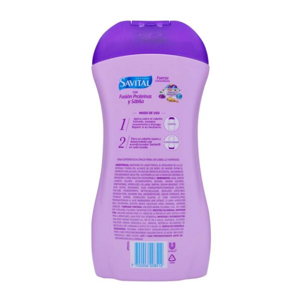 Shampoo Savital Fusion Proteinas 510 ml - Imagen 2