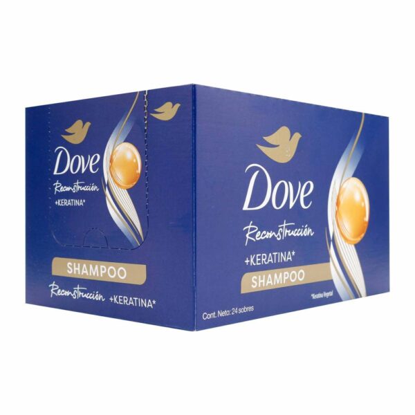 Shampoo Dove Reconstruccion Keratina 24 Sobres 18 ml - Imagen 3