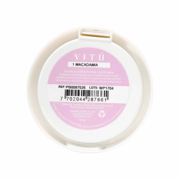 Polvo Compacto Vitu Trigo #1 Macadamia 12g - Imagen 2