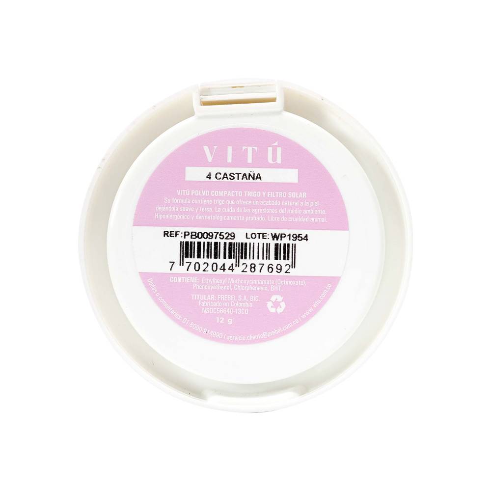 Polvo Compacto Vitu Trigo #4 Castana 12g - Imagen 2