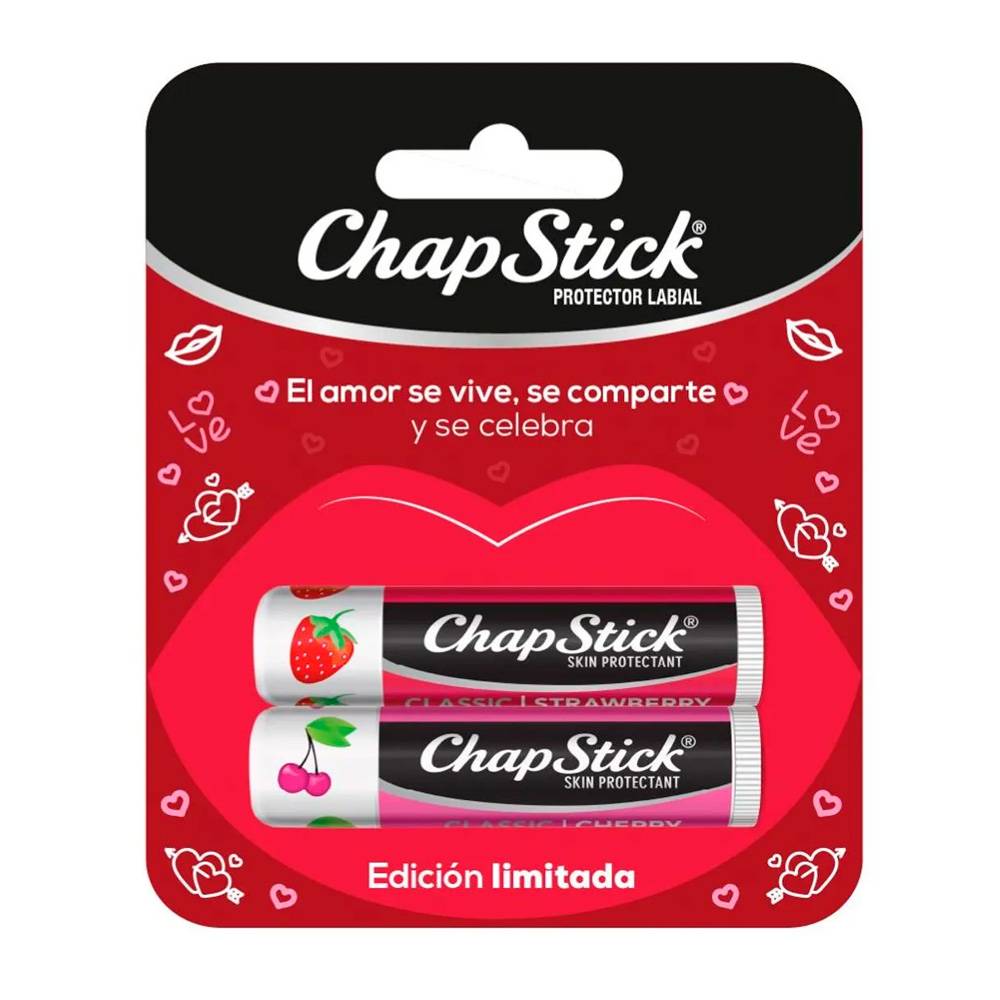 Protector Labial Chapstick Cereza - Fresa 2 Unidades