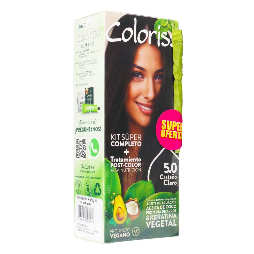Tinte Coloris Kit 50 Castaño Claro + Tratamiento 30 g